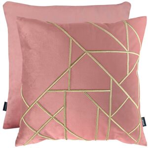 Rocco - Linear Blush Cushion Gold Embroidered Geometric 43X43CM