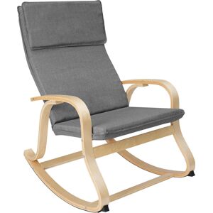 Tectake - Rocking Chair Roca - Cosy Reading Chair - Rocking chair, rocking chair, relaxation chair - light grey - light grey