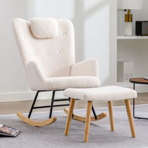 QHJ Rocking Chair Rocker Chair Single Recliner Casual Lounger Lounge Chair Cushion for Living Room Bedroom