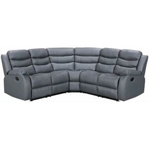 LUXURY LIFE Roma Corner Leather Recliner Sofa in Grey - Grey