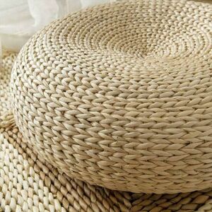 Round straw bean bag tatami cushion natural floor cushions meditation yoga round mat chair pad Japanese style cushion 40cm-DENUOTOP