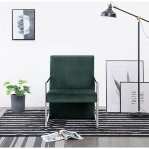 BERKFIELD HOME Royalton Armchair with Chrome Feet Dark Green Velvet