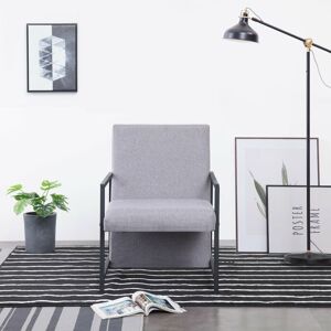 BERKFIELD HOME Royalton Armchair with Chrome Feet Light Grey Fabric