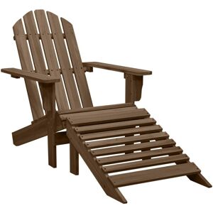 Garden Chair with Ottoman Wood Brown - Royalton