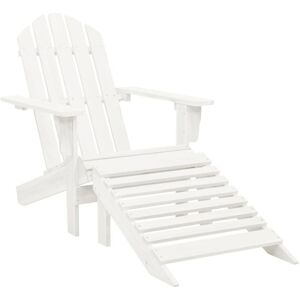 Garden Chair with Ottoman Wood White - Royalton