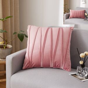 Groofoo - Set of 2 Cushion Cover Three-Dimensional Geometric Stripes Velvet Decorative Pillow Case Home Living Room Sofa Bedroom (45x45cm, Pink)