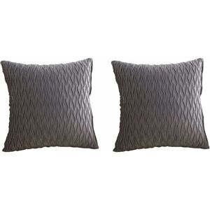 Rhafayre - Set of 2 Cushion Cover, Velvet Modern Pillow Covers for Sofa Bed Couch Chair Bedroom Living Room, 45x45cm, Dark Gray