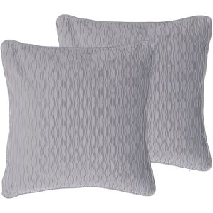 Beliani - Set of 2 Traditional Scatter Cushions Pillows Rectangular 45 x 45 cm Motari - Grey