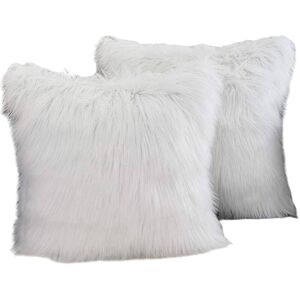 PESCE Set of 2 Decorative Pillow Covers New Luxury Series Merino Style Faux Fur Fluffy Throw Pillow Covers Square Fuzzy Cushion Case-18