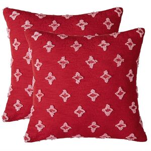 PESCE Set of 2 Decorative Throw Pillow Covers Rhombic Jacquard Pillowcase Soft Square Cushion Case for Couch Sofa Bed Bedroom Car Living Room-18''x18''