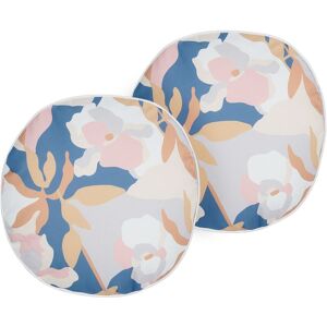 Beliani - Set of 2 Garden Cushions Outdoor Scatter Pillow ⌀ 40 cm Floral Pattern Round Multicolour Varezzi - Multicolour