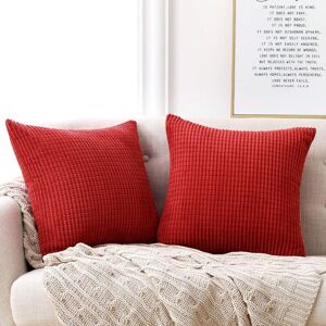 Set of 4 Bright Red Velvet Cushion Cover 40x40cm for Living Room Decorative Cushion Cover GROOFOO