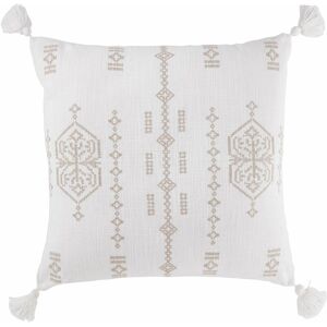 BUTLERSHOME-NI Sienna cushion. with tassel. cream white