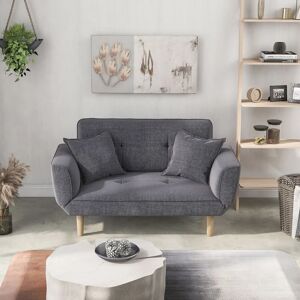 QHJ Small Sofa Bed Modern and Simple Gray Sofa Fabric Living Room 2 Seater Sofa Couch Settee Recliner Sleeper