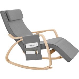 Relax Chair Rocking Chair with Adjustable Footrest Side Bag, FST18-DG - Sobuy