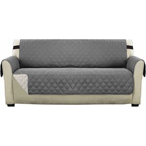 LANGRAY Sofa Covers Reversible Quilted Furniture Protector Cover, Sofa Covers for 3 Seater Couch with 2' Elastic Strap, Couch Cover 3 Seater Machine Washable