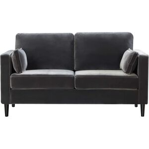 Furniture One - Sofa Double Seat Couch with Armrest - Velvet 2 Seater - Grey