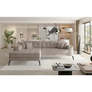 ROMANO Solange Left Hand Facing Corner Sofa Bed - Beige