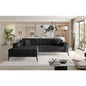 ROMANO Solange Left Hand Facing Corner Sofa Bed - Dark Grey