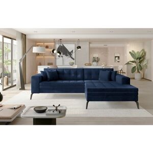 ROMANO Solange Right Hand Facing Corner Sofa Bed - Navy Blue