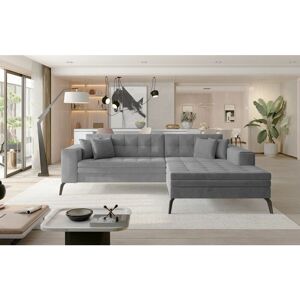 ROMANO Solange Right Hand Facing Corner Sofa Bed - Velvet Grey
