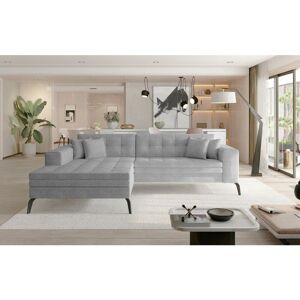 ROMANO Solange Left Hand Facing Corner Sofa Bed - Light Grey
