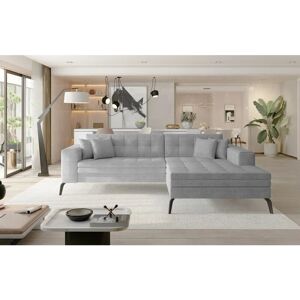 ROMANO Solange Right Hand Facing Corner Sofa Bed - Light Grey