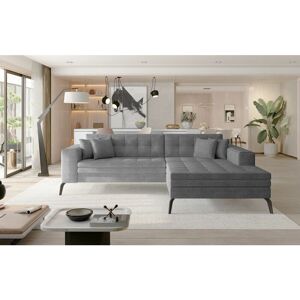 ROMANO Solange Right Hand Facing Corner Sofa Bed - Grey