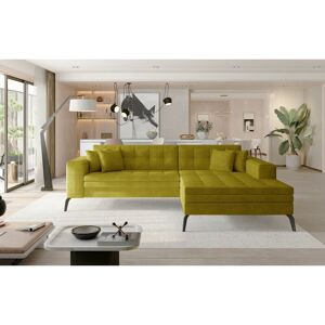 ROMANO Solange Right Hand Facing Corner Sofa Bed - Yellow