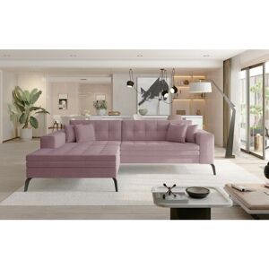 ROMANO Solange Left Hand Facing Corner Sofa Bed - Pink