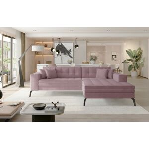 ROMANO Solange Right Hand Facing Corner Sofa Bed - Pink