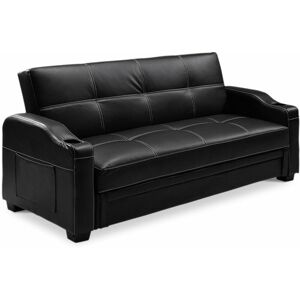 Home Detail - Nebraska Black Leather Sofa Bed