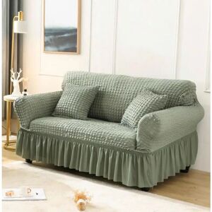 LANGRAY Stretch Sofa Cover Protective 3D Bubble Lattice Cover Stylish High Stretch Sofa Cover Durable Sofa Cover Furniture Protector 4- Seat 235- 300cm Green