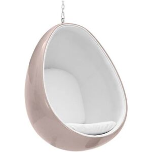 PRIVATEFLOOR Hanging Egg Design Armchair - Upholstered in Fabric - Eny Metallic bronze Fiberglass, Fabric, pp, Fabric - Metallic bronze