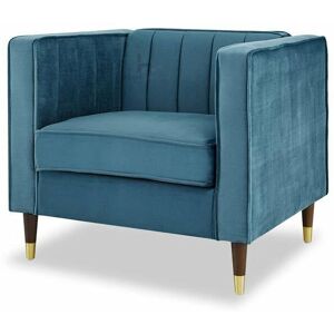 HOME DETAIL Thomas Blue Velvet 1 Seater Sofa