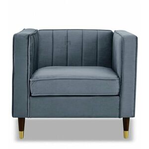 HOME DETAIL Thomas Grey Velvet 1 Seater Sofa