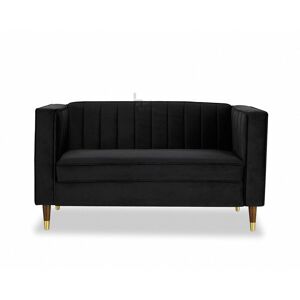 HOME DETAIL Thomas Black Velvet 2 Seater Sofa