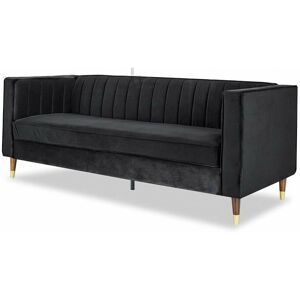 HOME DETAIL Thomas Black Velvet 3 Seater Sofa