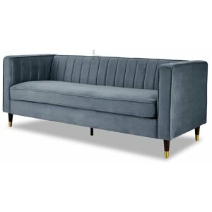 HOME DETAIL Thomas Grey Velvet 3 Seater Sofa