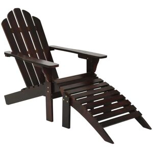 Sweiko - Garden Chair with Ottoman Wood Brown VDTD29825