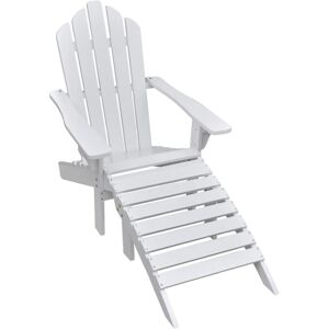 Sweiko - Garden Chair with Ottoman Wood White VDTD26271