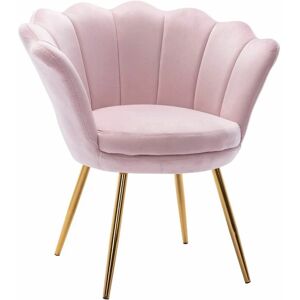 WAHSON OFFICE CHAIRS Velvet Accent Chair Modern Armchair with Gold Legs Tub Chair for Bedroom, Velvet, Light Pink - Light Pink