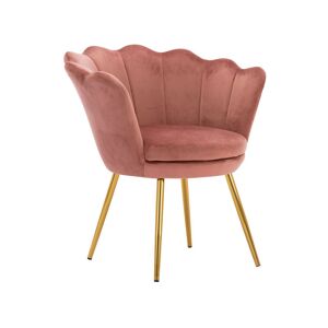 Wahson Office Chairs - Velvet Accent Chair Modern Armchair with Gold Legs Tub Chair for Bedroom, Velvet, Pink - Dark Pink
