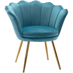 Wahson Office Chairs - Velvet Accent Chair Modern Armchair with Gold Legs Tub Chair for Bedroom, Velvet, Light Blue - Light Blue