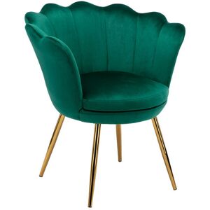 Wahson Office Chairs - Velvet Accent Chair Modern Armchair with Gold Legs Tub Chair for Bedroom, Velvet, Green - Green