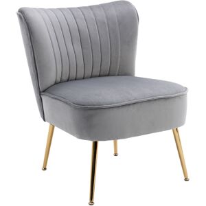 WAHSON OFFICE CHAIRS Velvet Accent Chair Occasional Tub Chair for Living Room Bedroom, Gray