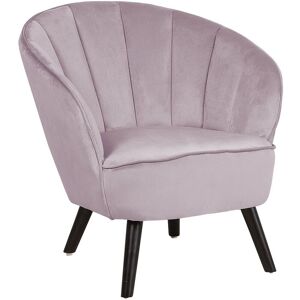 BELIANI Modern Glam Velvet Armchair Shell Back Tufted Pink Dala - Pink
