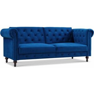 HOME DETAIL Calgary Dark Blue Velvet 3 Seater Sofabed