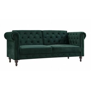 HOME DETAIL Calgary Dark Green Velvet 3 Seater Sofabed