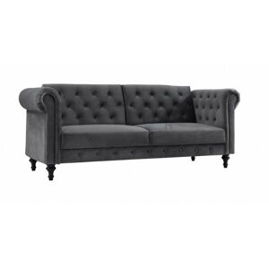 HOME DETAIL Calgary Dark Grey Velvet 3 Seater Sofabed